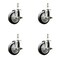 Service Caster 4 Inch 316SS Black Polyurethane Swivel 1/2 Inch Threaded Stem Caster Set Brake SCC SS316TS20S414-PPUB-BLK-TLB-121315-4 - alternate 1